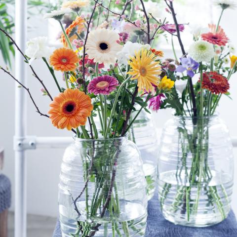 Flowers in a glass vase